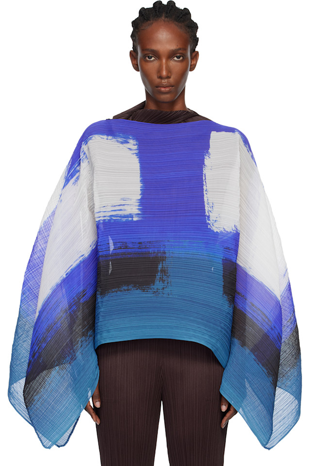 

Прыгай, мадам-т, шарф Pleats Please Issey Miyake, синий