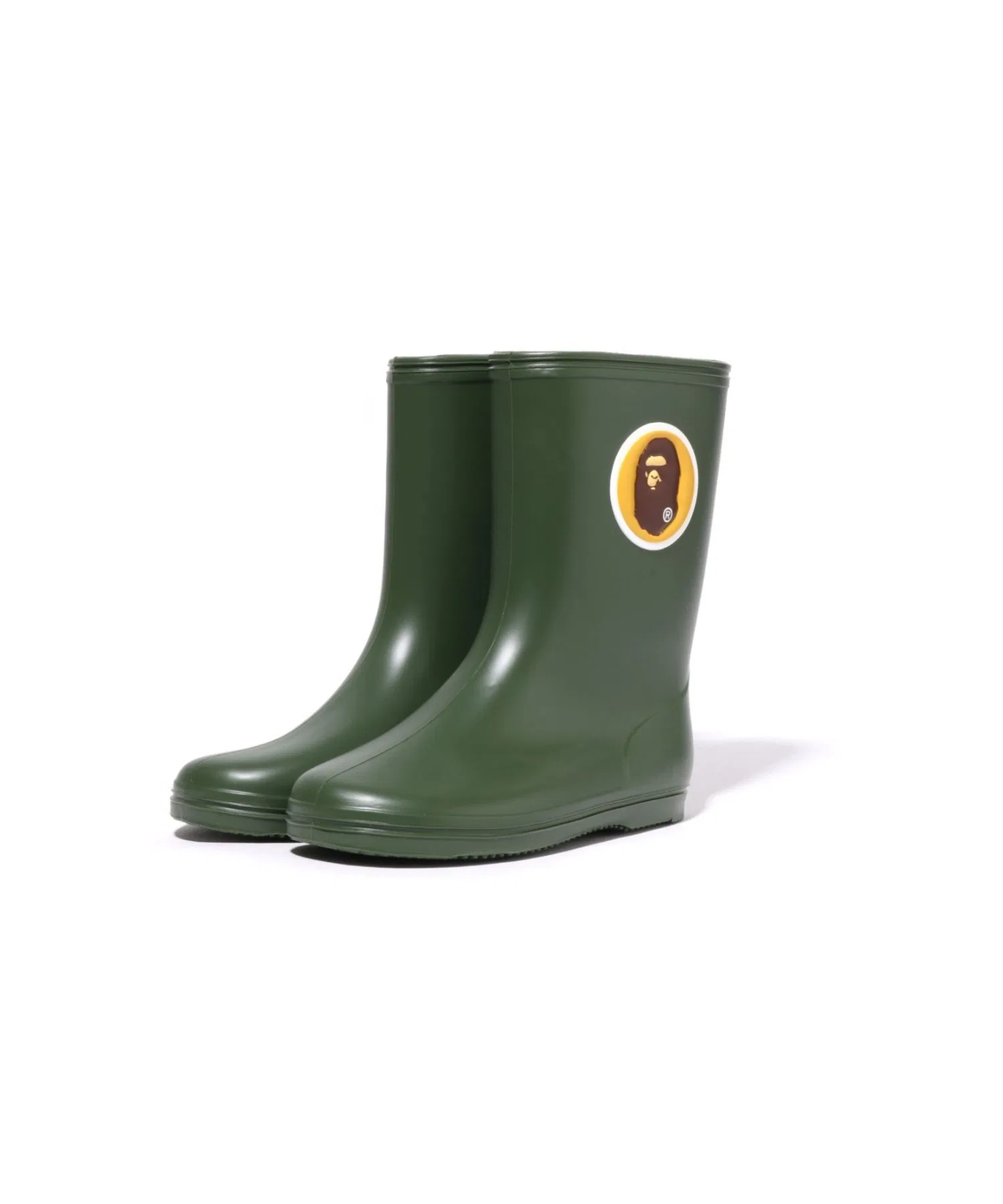 Детские резиновые сапоги A BATHING APE APE HEAD оливковые