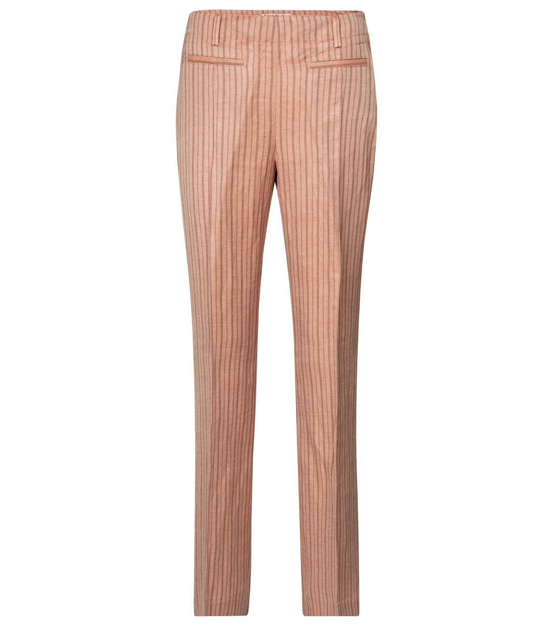 Прямые брюки из льняной ткани с высокой талией Acne Studios, Pink/Brown