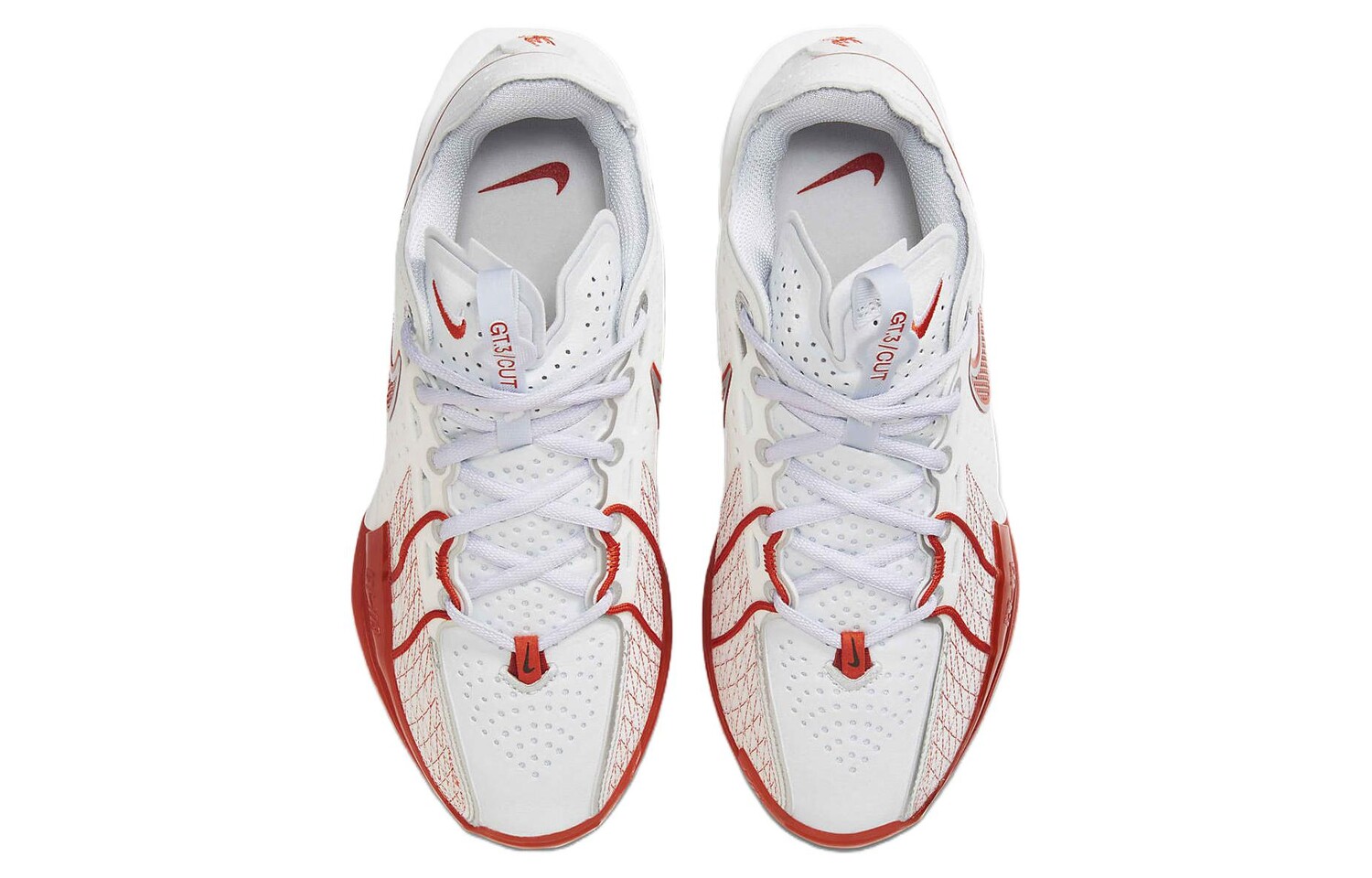 Nike Air Zoom G.T. Баскетбольные кроссовки Cut 3 унисекс, Белый/Красный — фото 4
