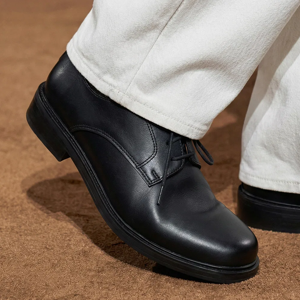 Мужские туфли дерби Firenze.A Second.A Light Standard Round Toe, матово-чёрные