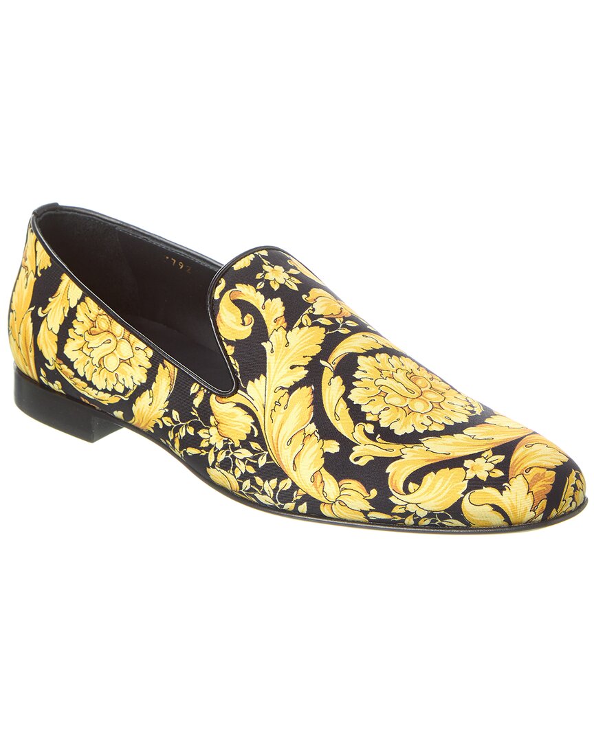 

Versace Атласные лоферы с принтом Barocco, черный