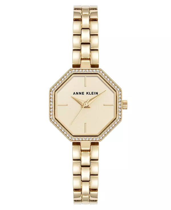 

Женские кварцевые часы уникальной восьмиугольной формы из металлического сплава золотистого оттенка, 26 мм Anne Klein, gold-tone