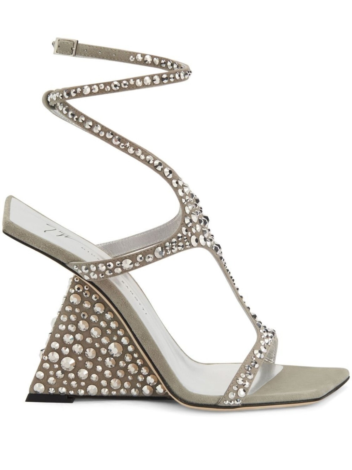 

Giuseppe Zanotti босоножки Tutankamon 105 с кристаллами, серебристый