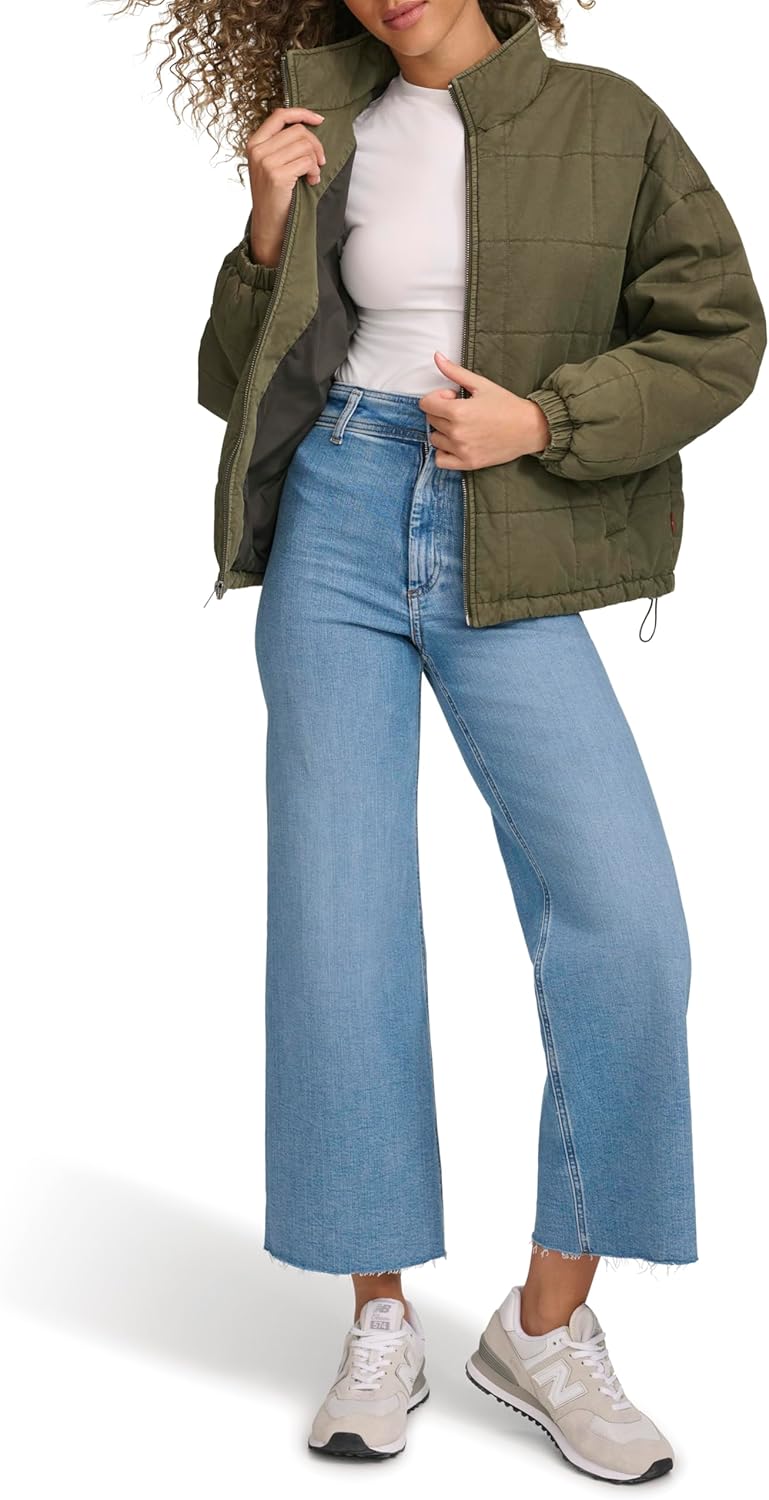 Женская куртка Levi's стеганая из хлопка, оливковый — фото 2