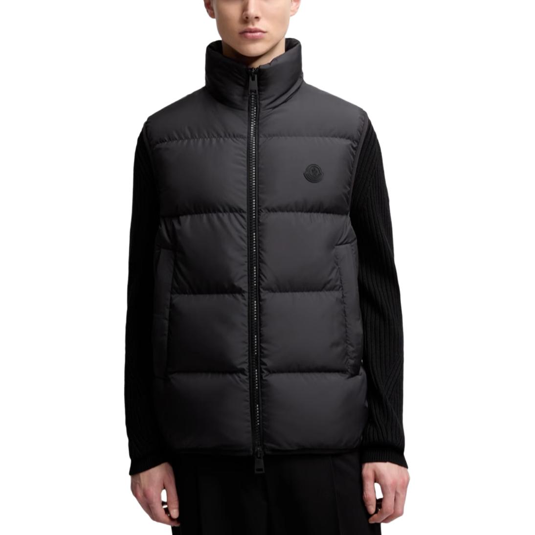Пуховик-жилет Gabas с молнией Moncler, черный — фото 3