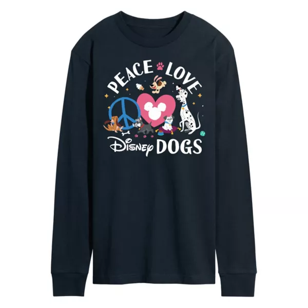 

Мужская футболка с длинным рукавом Peace Love Dogs Disney, синий