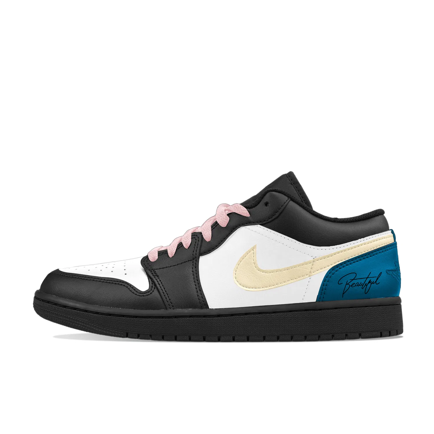 Кроссовки баскетбольные Sapphire Cow Leather Jordan Black White Blue — фото 3