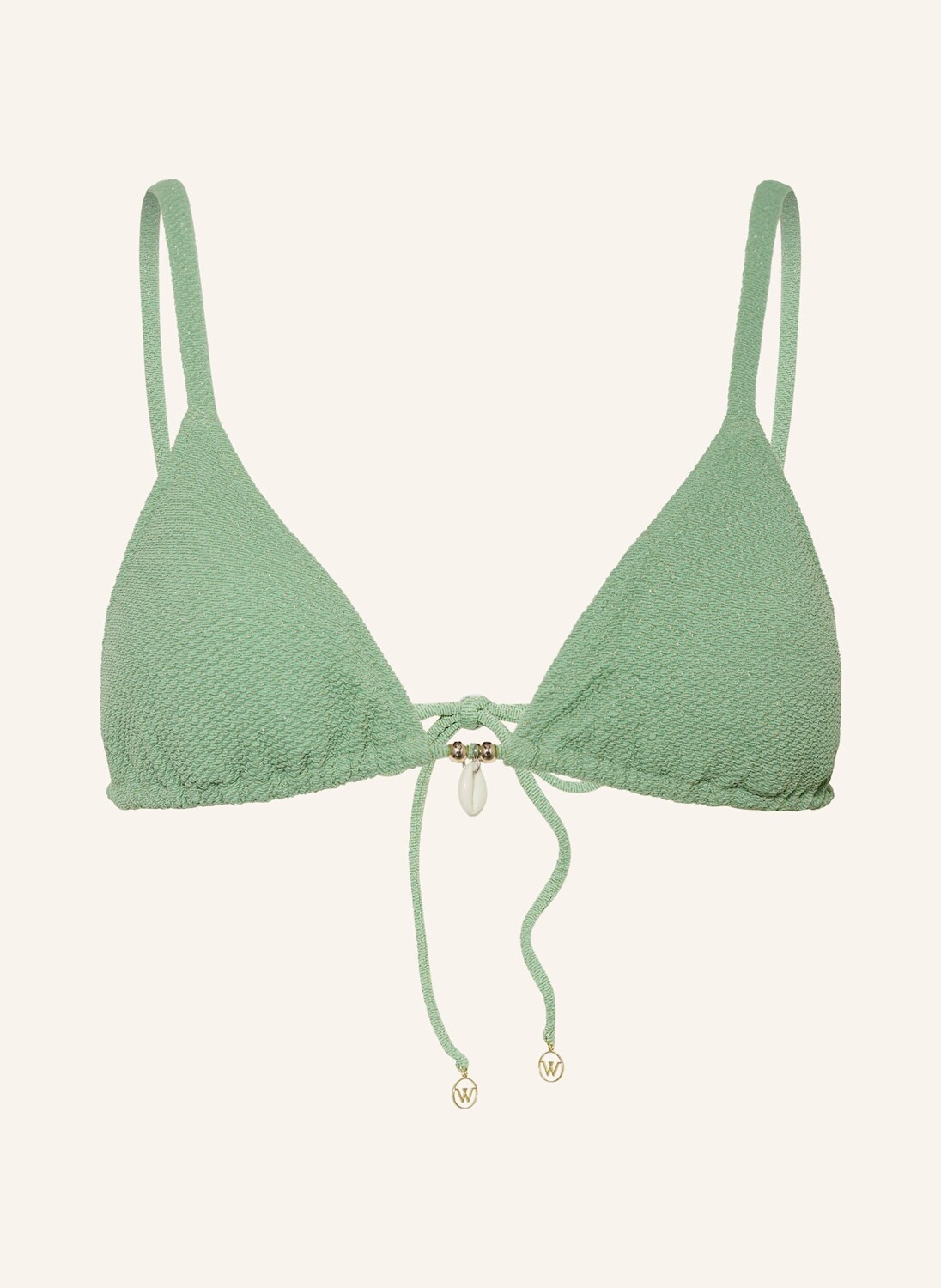 

Топ бикини swim sparkle с треугольными чашечками и блестящей пряжей watercult, светло-зеленый