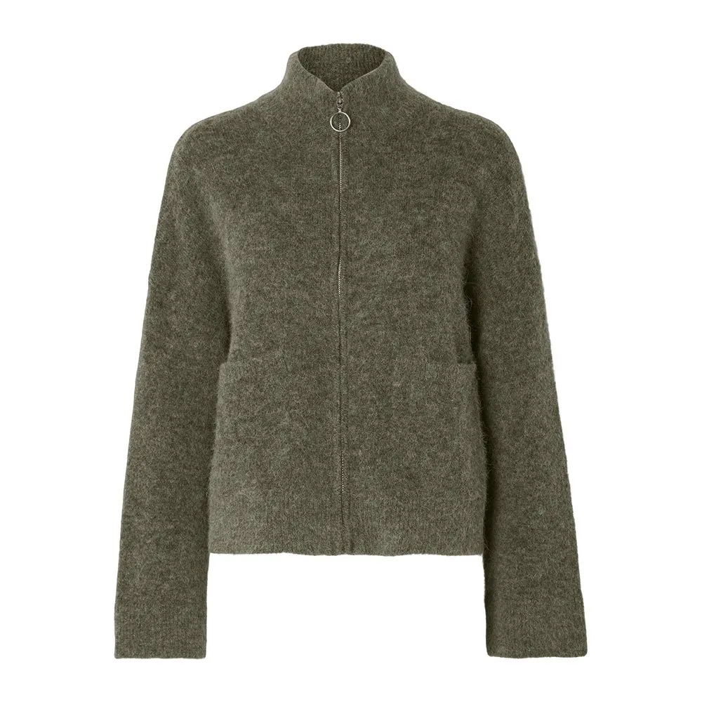 

Свитер Selected Sia Full Zip, зеленый