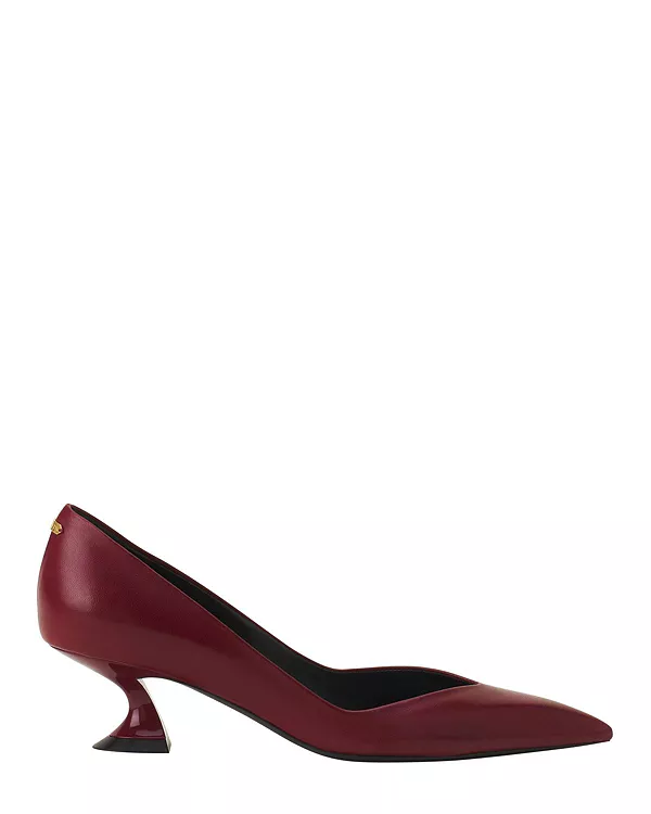 Женские кожаные туфли-лодочки Midnight Step Pump Lanvin, красный — фото 3