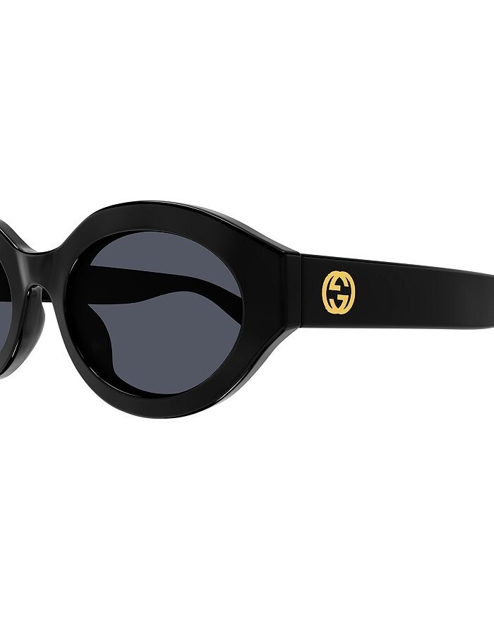 Солнцезащитные очки Gucci Minimal GG с геометрическим узором, 53 мм, черный — фото 3