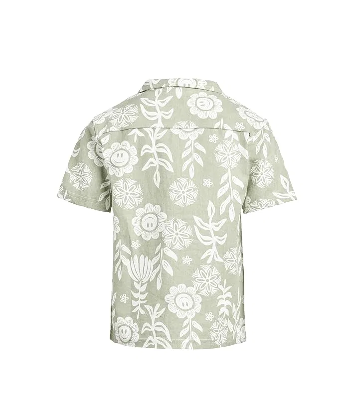 Рубашка с отложным воротником хлопок и лен Camp Collar Shirt Appaman Kids, Evergreen — фото 2
