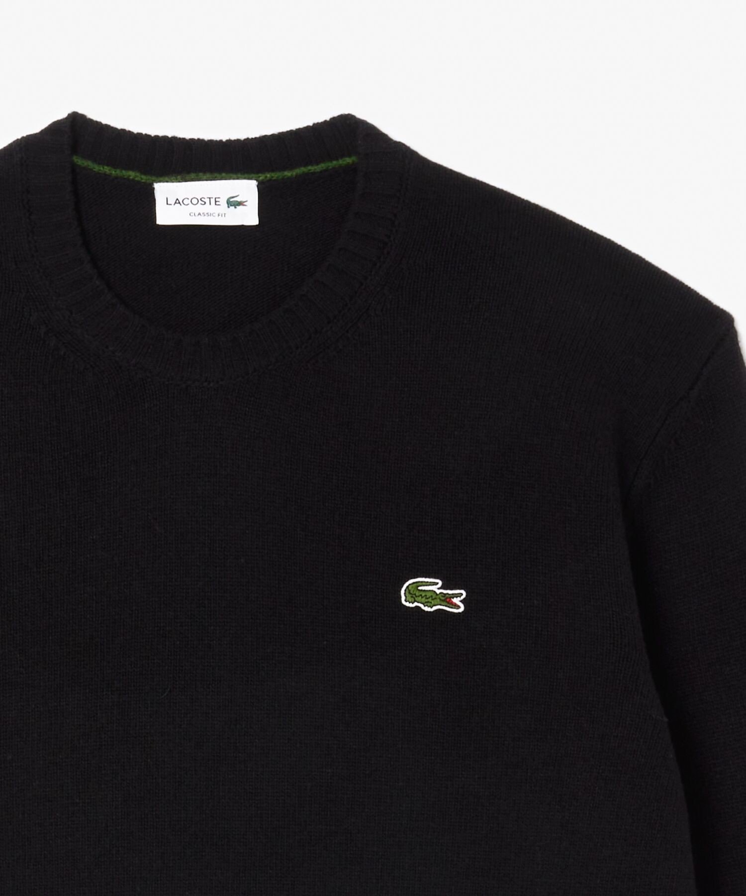 Вязаный шерстяной свитер LACOSTE, Black — фото 2