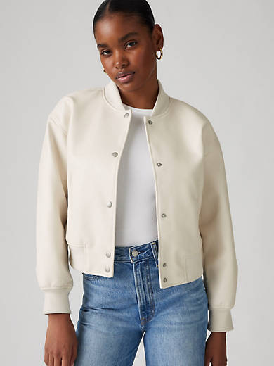 

Куртка-бомбер из искусственной кожи Levi's, цвет White