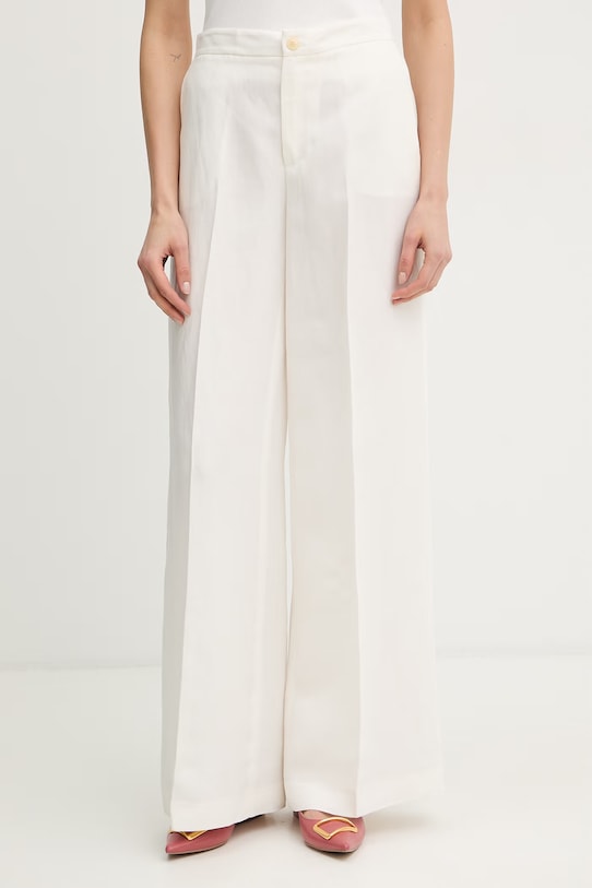 

Брюки-двойка с льняной отделкой Twinset, бежевый