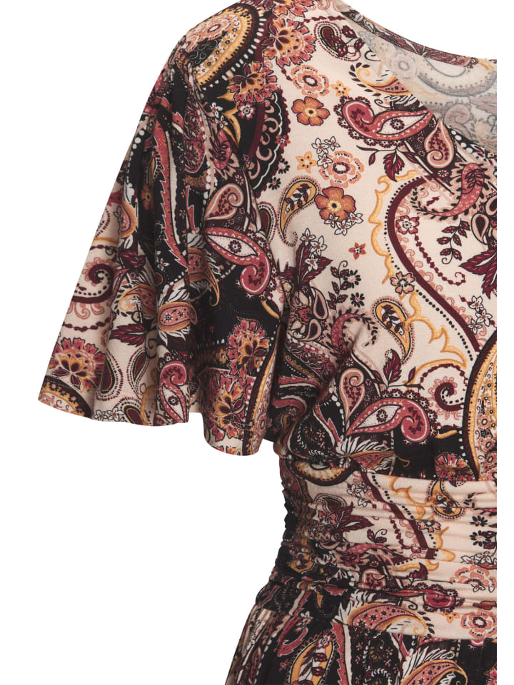 

Vivance Летнее платье с принтом в розово-бордово-черных тонах