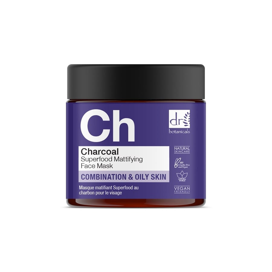 

Dr Botanicals, Матирующая маска для лица с суперфудом древесным углем, 60 мл