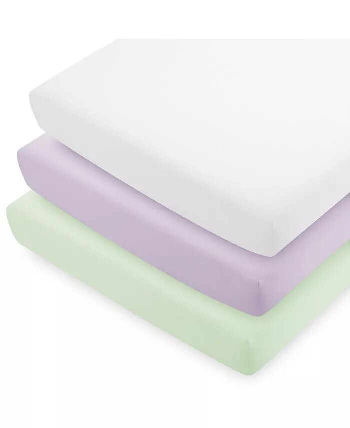 

Простыня для кроватки из микрофибры, 3 шт Bare Home, мультиколор