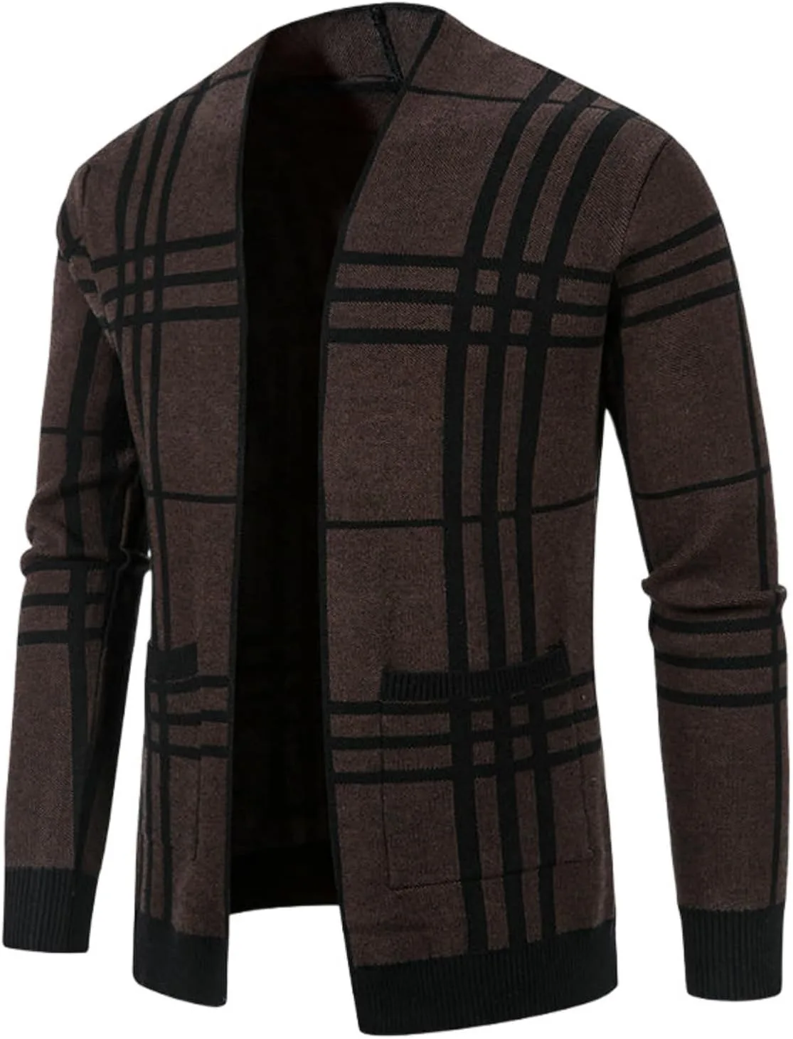 

Мужской свитер-кардиган в клетку FOLKFOLD