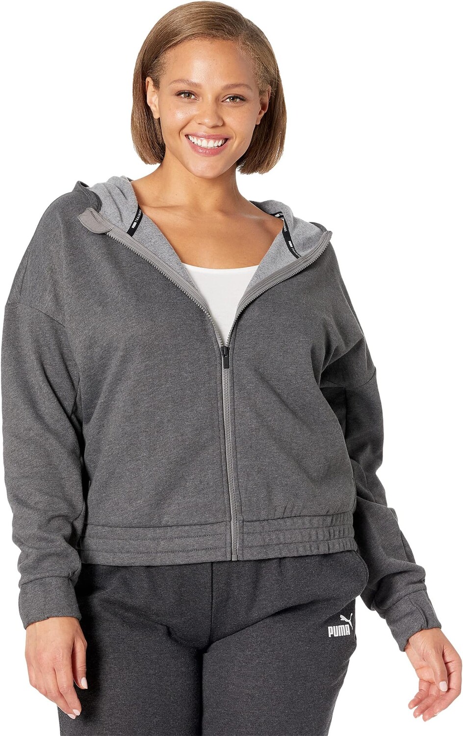 

Толстовка PUMA Plus Size Train Favorite Fleece Full Zip, цвет Charcoal Heather