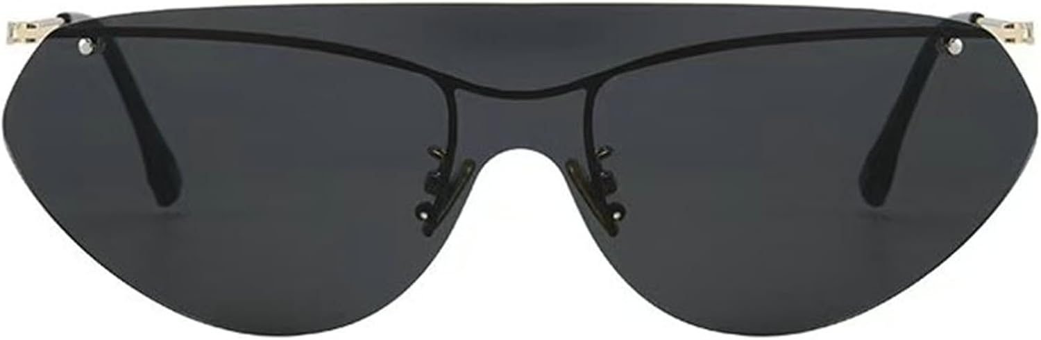 

Willochra Винтажные роскошные модные солнцезащитные очки большого квадратного размера для женщин и мужчин, модные очки-пилот с плоским верхом, черные, для активного отдыха, в стиле панк, с защитой от УФ-излучения UV400, C1