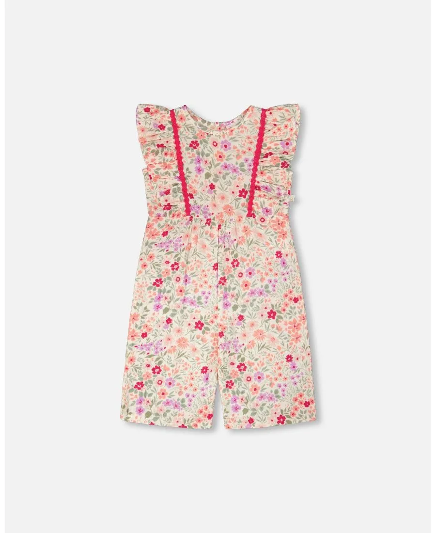 Муслиновый комбинезон для девочек постарше Deux par Deux, off белый printed flowers
