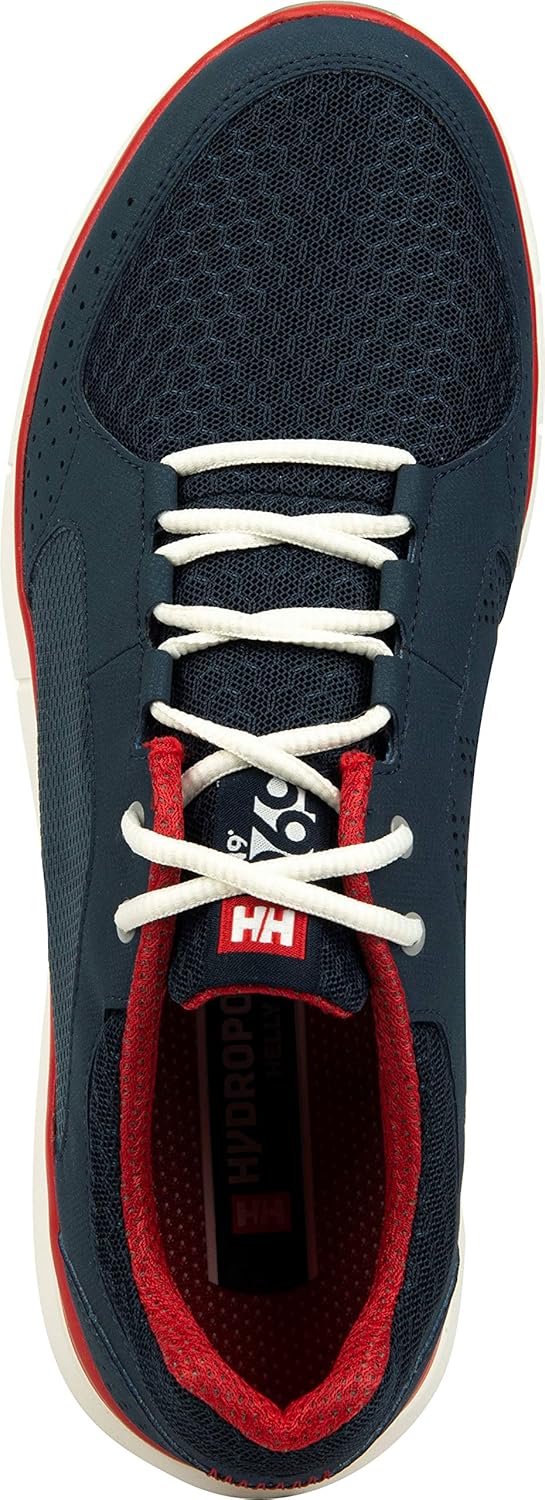 Мужские лодочные туфли Helly-Hansen Ahiga V4 HP - дышащие, легкие и прочные, с текстильным верхом, средней подошвой с амортизацией EVA и резиновой подошвой с хорошим сцеплением Helly Hansen, темно-синий/красный/белый — фото 4
