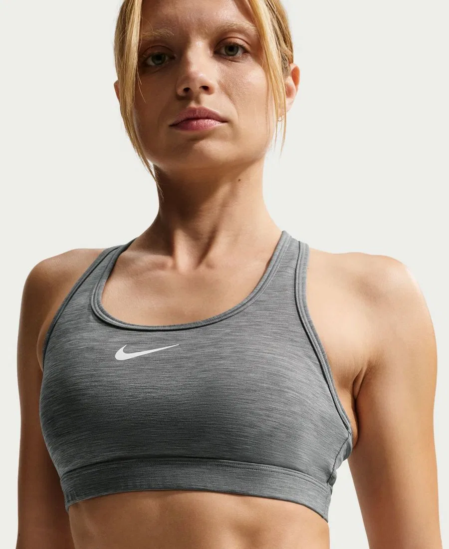Женские шорты со средней посадкой и эластичным поясом Nike, Smoke Gray Heather/Black/White — фото 3