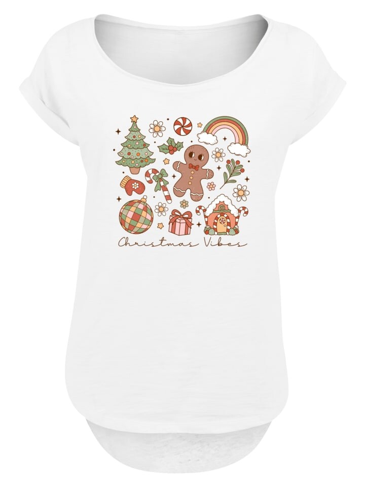 

Футболка F4NT4STIC Long Cut T-Shirt Weihnachten Vibes Cozy Cute Winter, белый