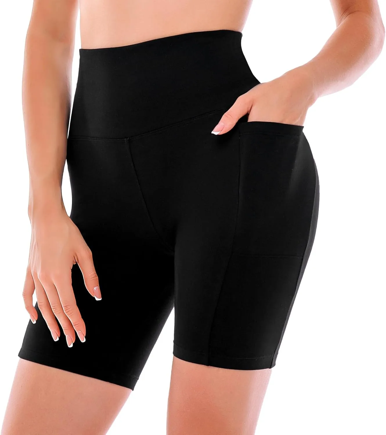 

Ipletix велосипедные шорты с карманами для женщин - 6'' High Waisted