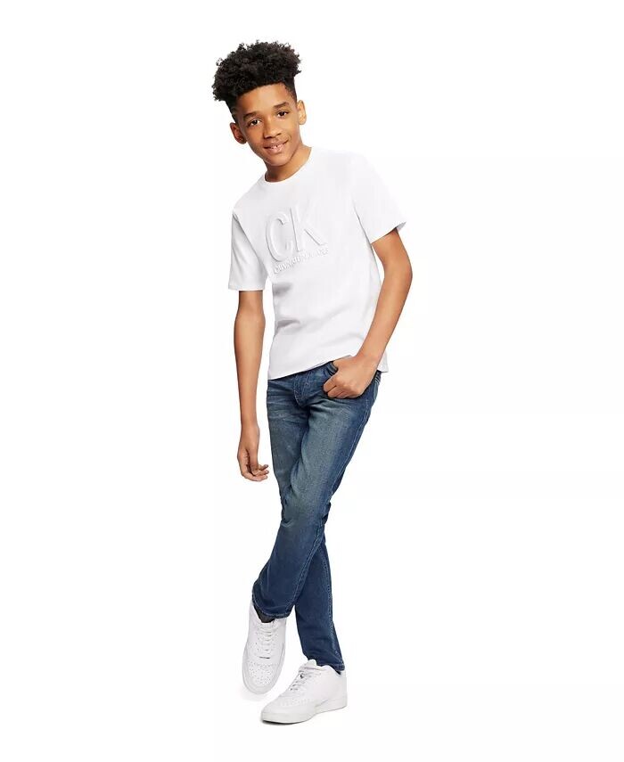 Футболка из хлопка с графическим принтом Big Boys Calvin Klein, белый — фото 4