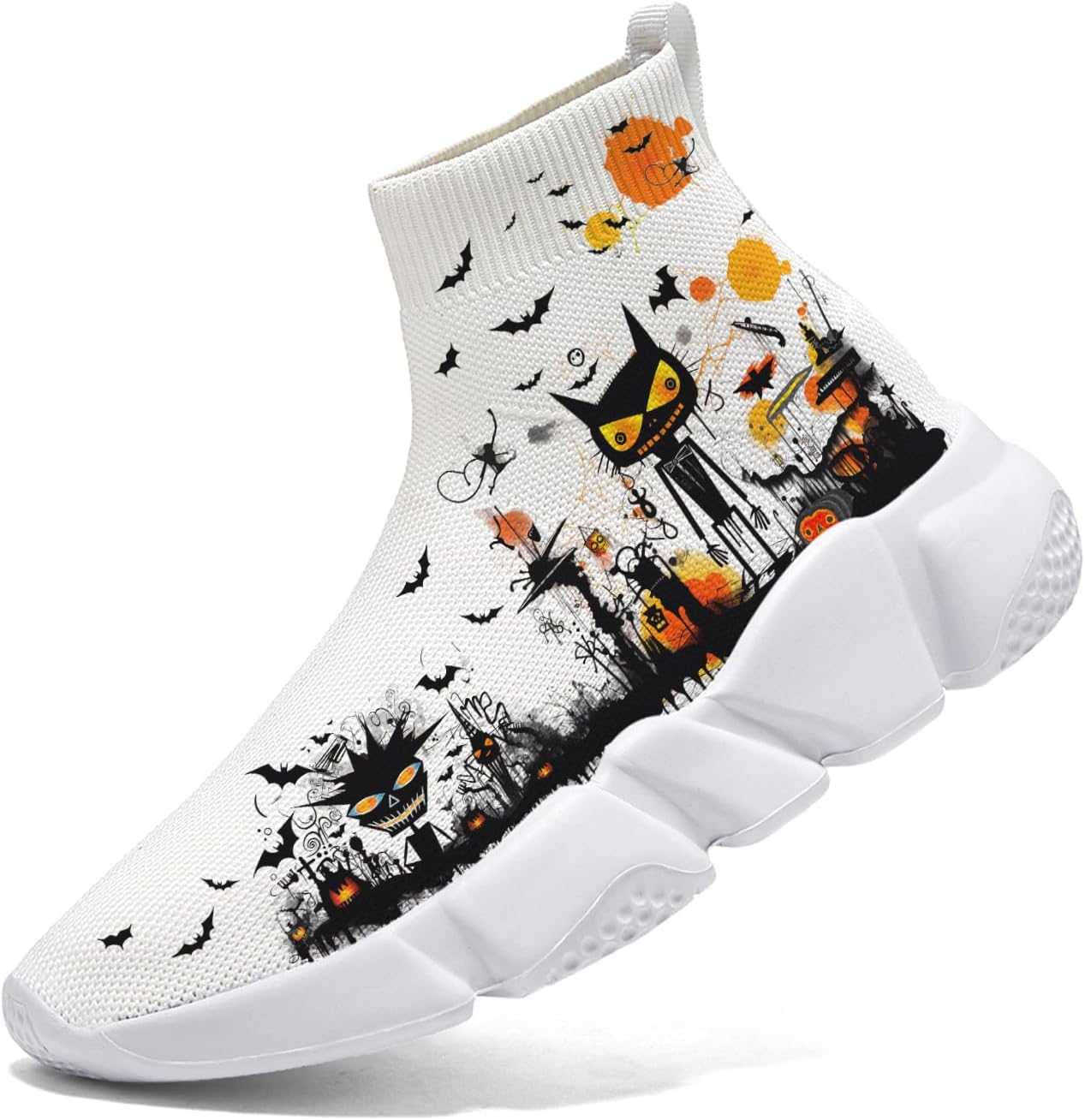 

Кроссовки Hetios для мужчин слипоны - Хэллоуин, вязаные, дышащие, спортивные, для тренажерного зала, повседневные, легкие, теннисные, Halloween Special Edition 01