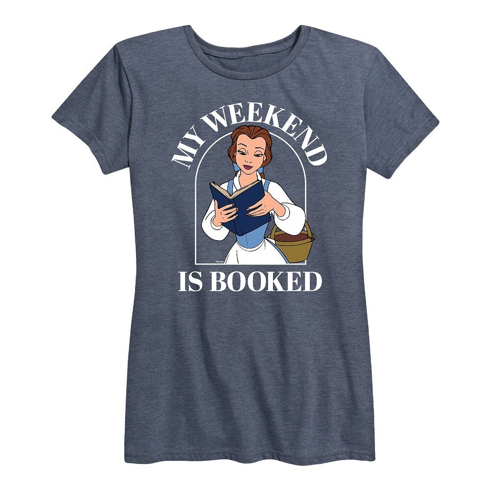 

Женская футболка выходного дня с рисунком Disney Princess Belle, цвет Heather Blue