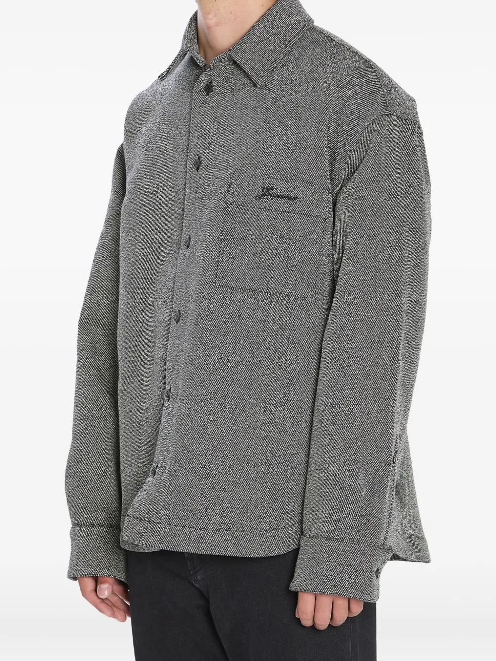 Рубашка-куртка Molino на пуговицах с острым воротником JACQUEMUS, серый — фото 2