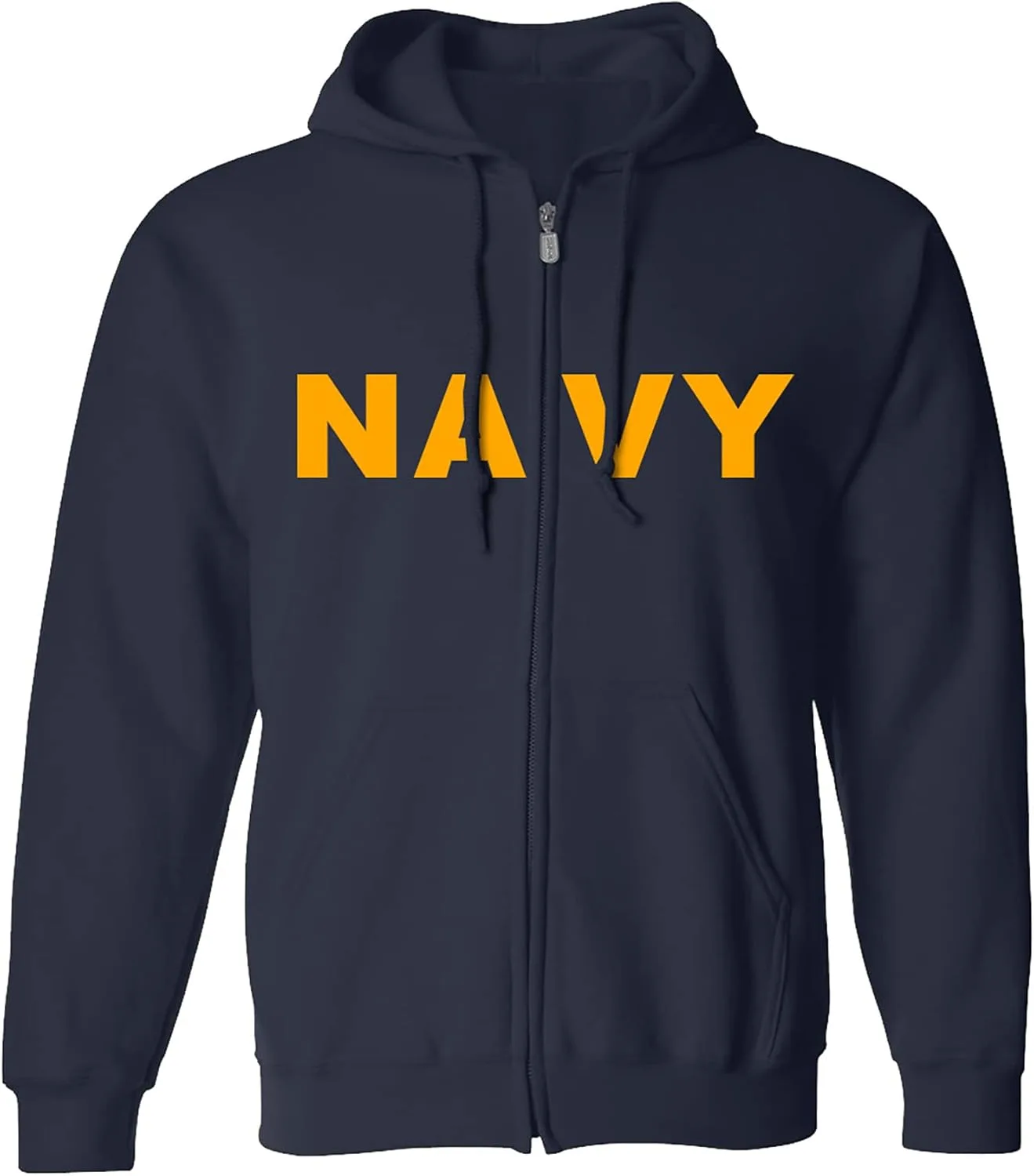 

Толстовка с капюшоном Zerogravitee Navy NAVY на молнии с золотым принтом