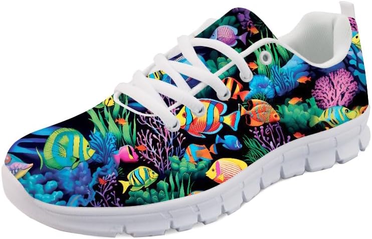 

Кроссовки Forchrinse Sunflower унисекс для бега, женские и мужские, мягкие для ходьбы и бега, повседневные, для спортзала, спортивные, Underwater Fish