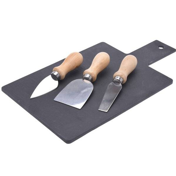 

Сырная доска, 3 ножа в комплекте. Excellent Houseware, серый