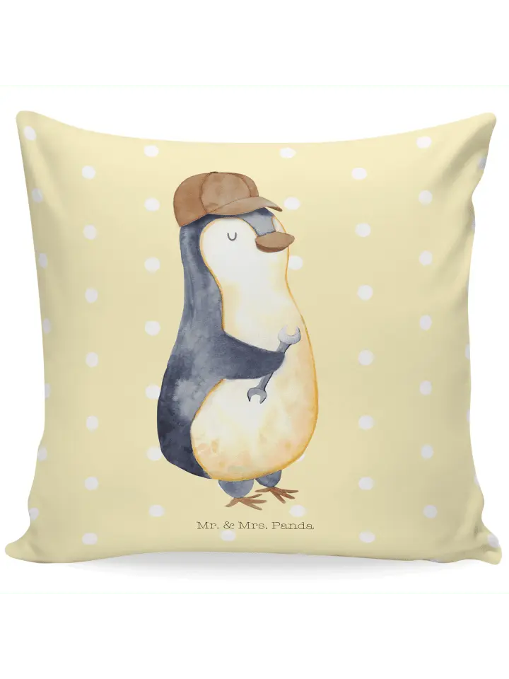

Подушка Mr & Mrs Panda 40x40 Wenn Papa es nicht reparieren kann, пастельно-желтый