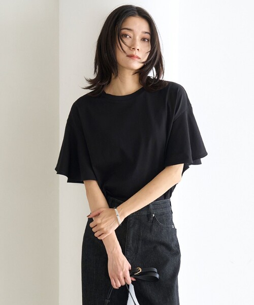 

Футболка с расклешенными рукавами UNFILO, черный