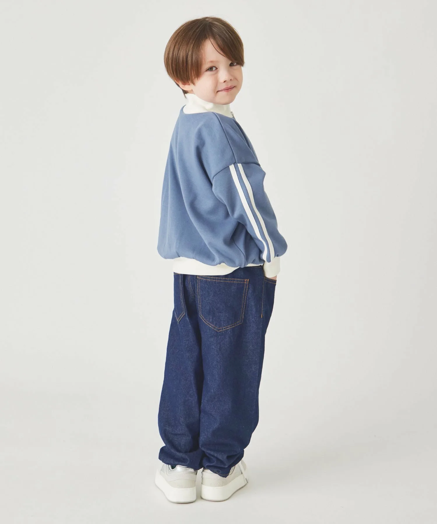 Пуловер с флисовой подкладкой и застежкой-молнией до середины груди Ever Closet, Matte Blue — фото 3