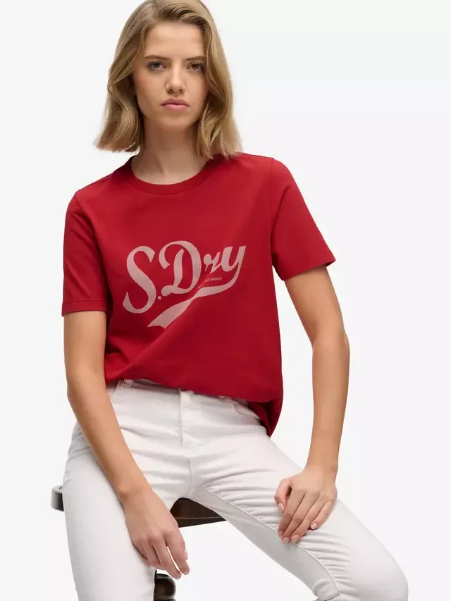Футболка Varsity Script, цвет Varsity Red Superdry — фото 4