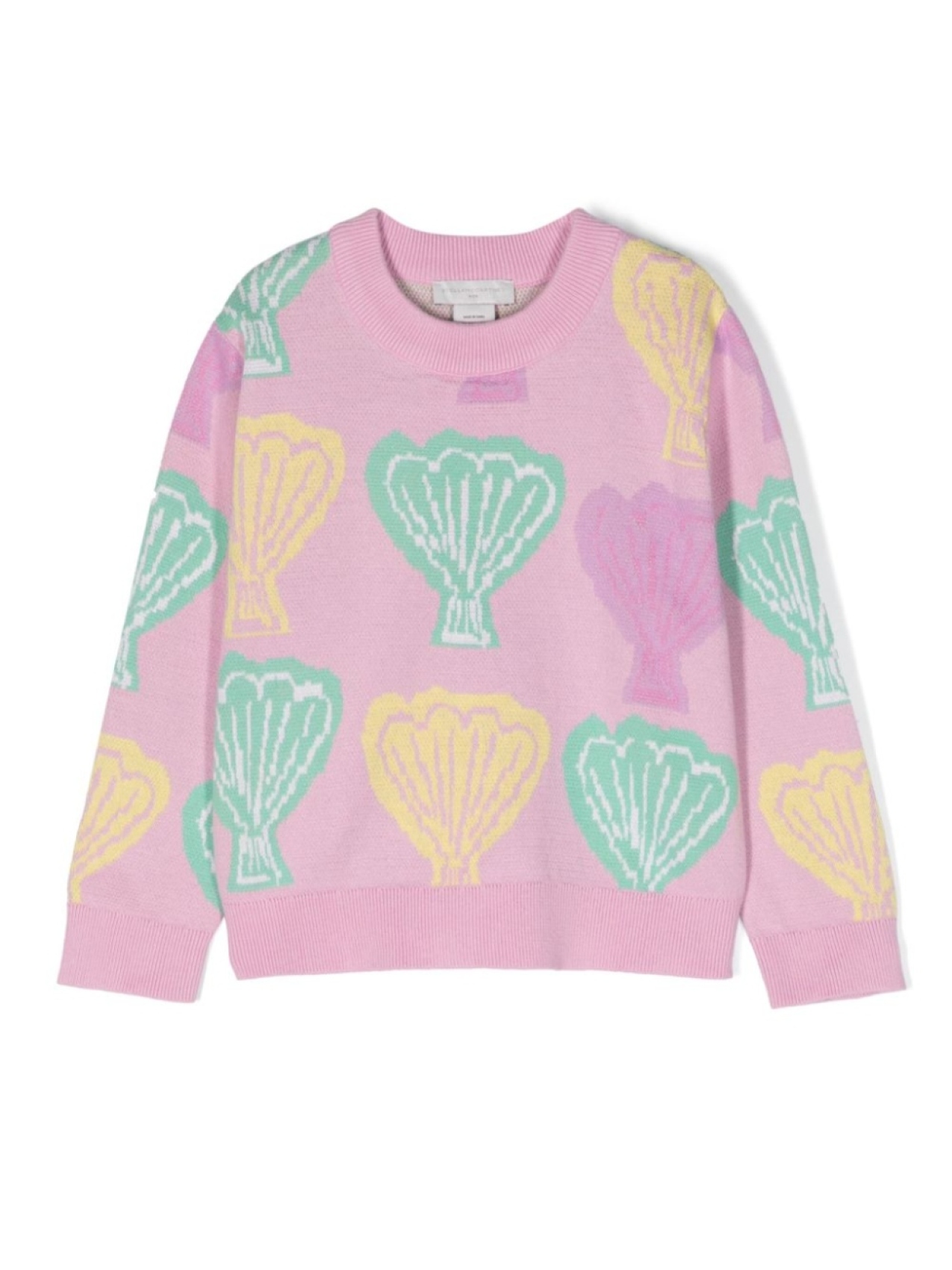 

Stella McCartney Kids жаккардовый джемпер с узором, розовый