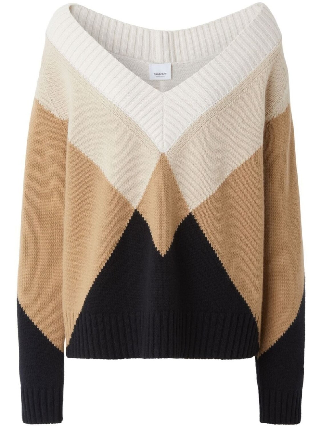 

Burberry джемпер вязки интарсия с узором, нейтральный цвет