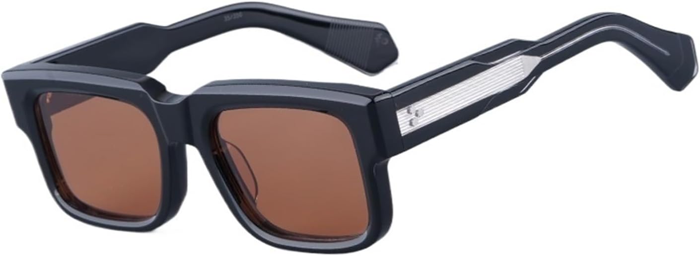 

Квадратные мужские и женские солнцезащитные очки с защитой от УФ-излучения UV400, ручная работа, модель Gentlemens Stars, ацетат, классический ретро-стиль, с футляром QOGANS, As Picture