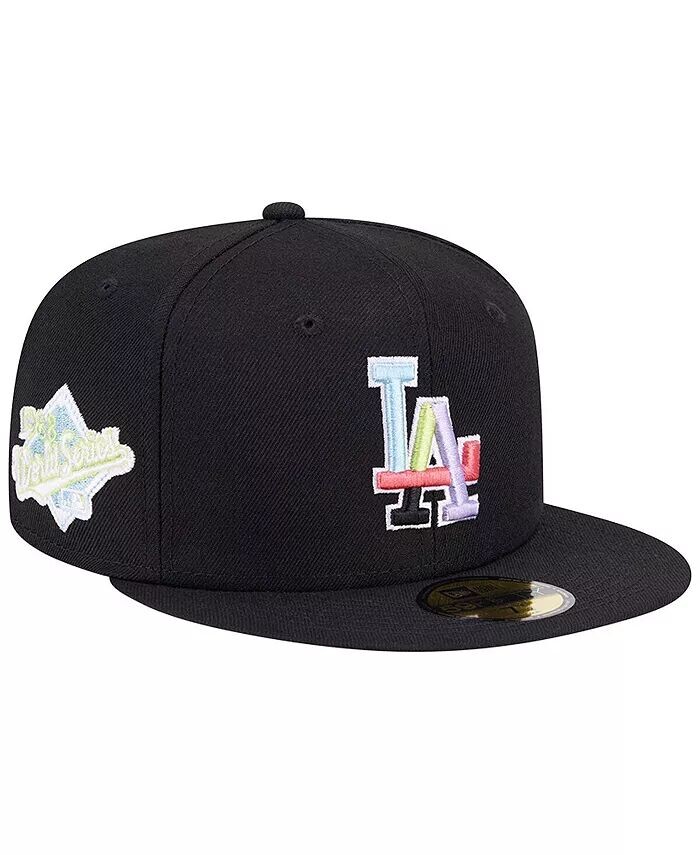 

Мужская черная бейсболка Los Angeles Dodgers Multi-Color 59FIFTY с приталенной кепкой New Era