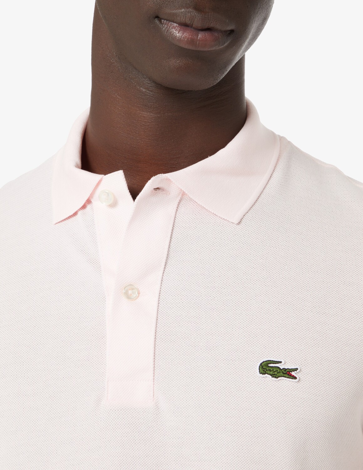 Рубашка-поло Lacoste, узкий крой, розовый — фото 4