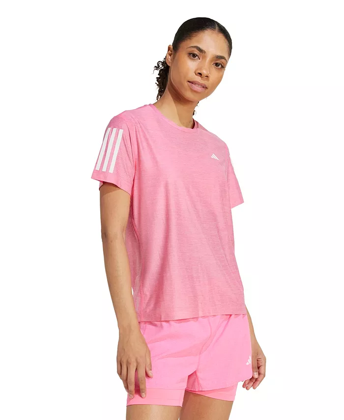 

Женская беговая футболка The Run с коротким рукавом adidas, розовый