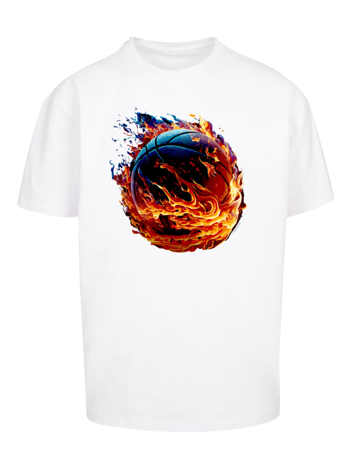 

Футболка Basketball On Fire Sport OVERSIZE TEE белого цвета F4NT4STIC, Белый, Футболка Basketball On Fire Sport OVERSIZE TEE белого цвета F4NT4STIC