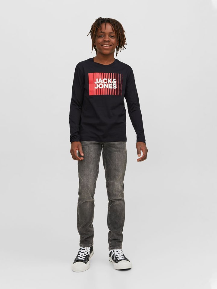 JACK & JONES Junior Футболка с длинными рукавами черного цвета — фото 3